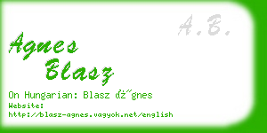 agnes blasz business card